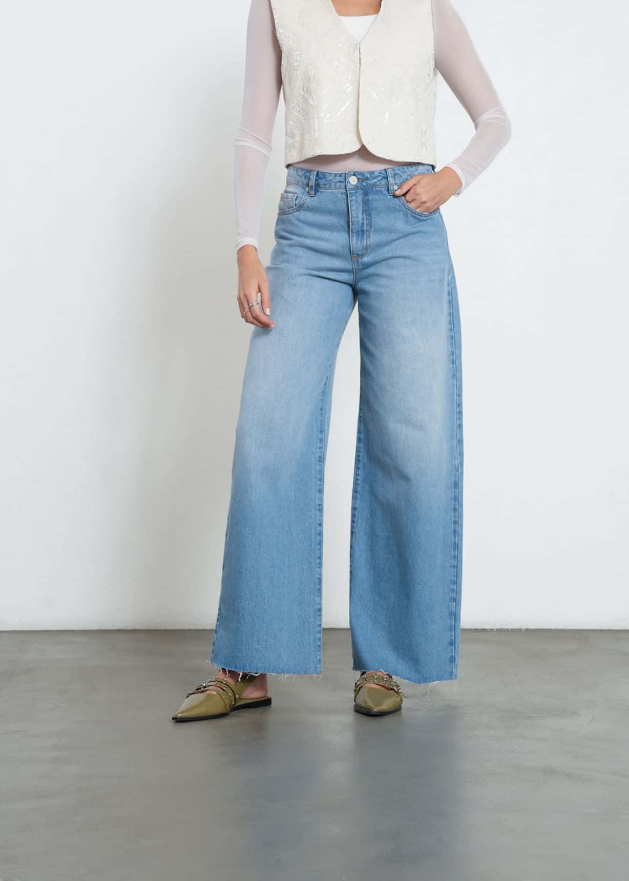 Jean Wide Leg con desvanecido