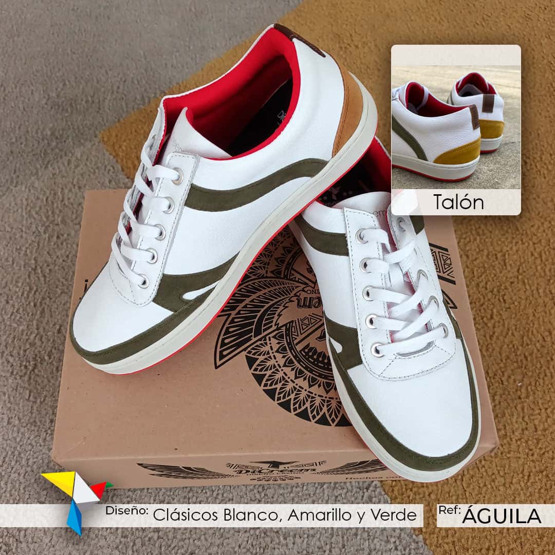 Clásicos Blanco, Verde Y Amarillo – Tenis ÁGUILA