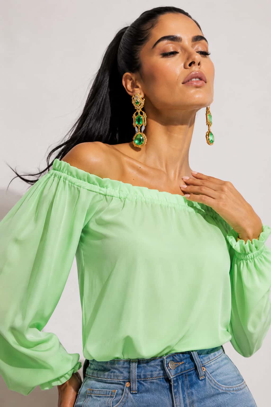 Blusa Capuchina Verde Biche