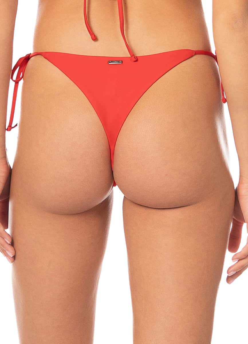 Maaji Red Camelia Agave Low Rise Single Strap Bikini Bottom - miniatura 4
