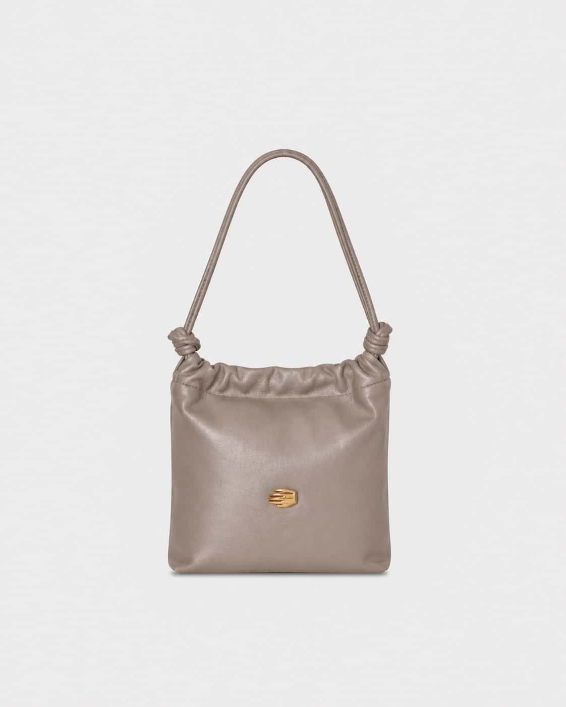Le Sac Petite Taupe Leather Bag