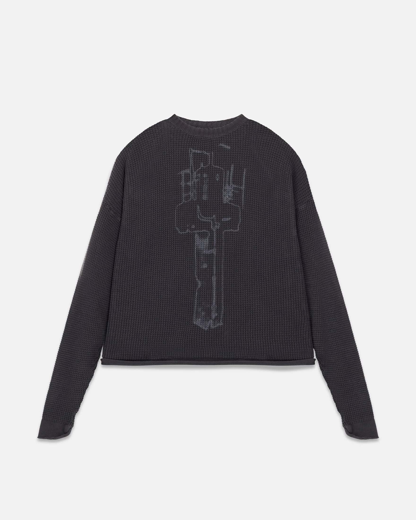 Act 1 Cross Slim Fit Knitted Crewneck Vintage Gray