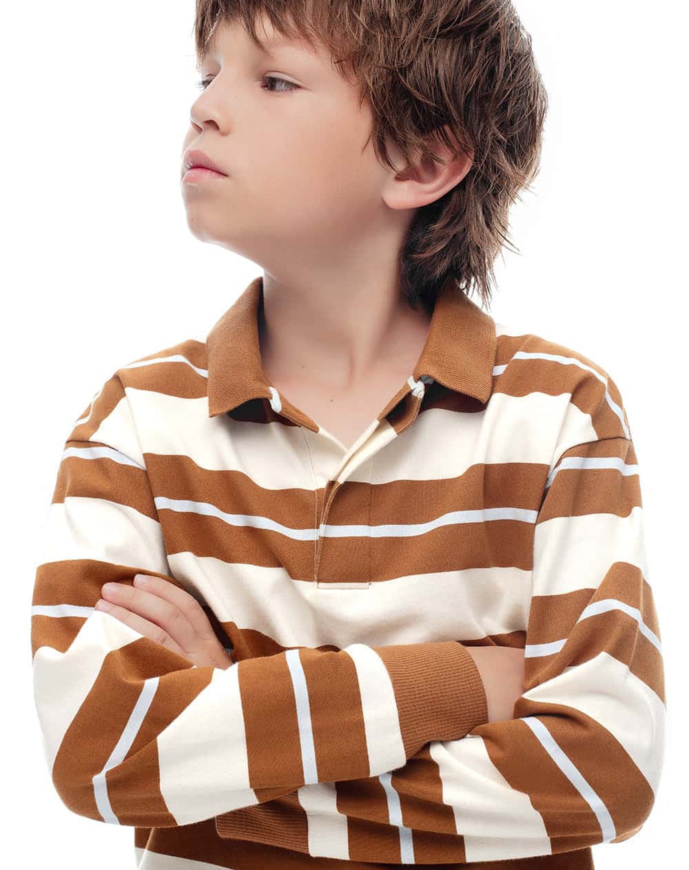 Camibuzo tipo polo regular algodón rayas niño