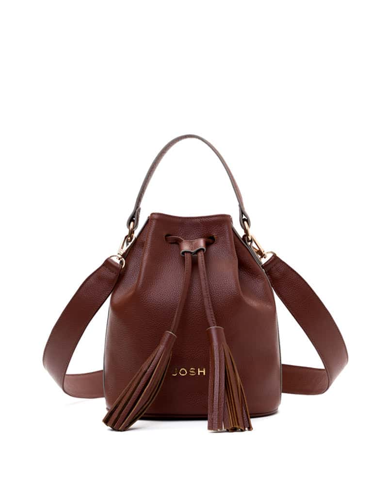 Bolso manos libres para dama en cuero con contraste REF P2914