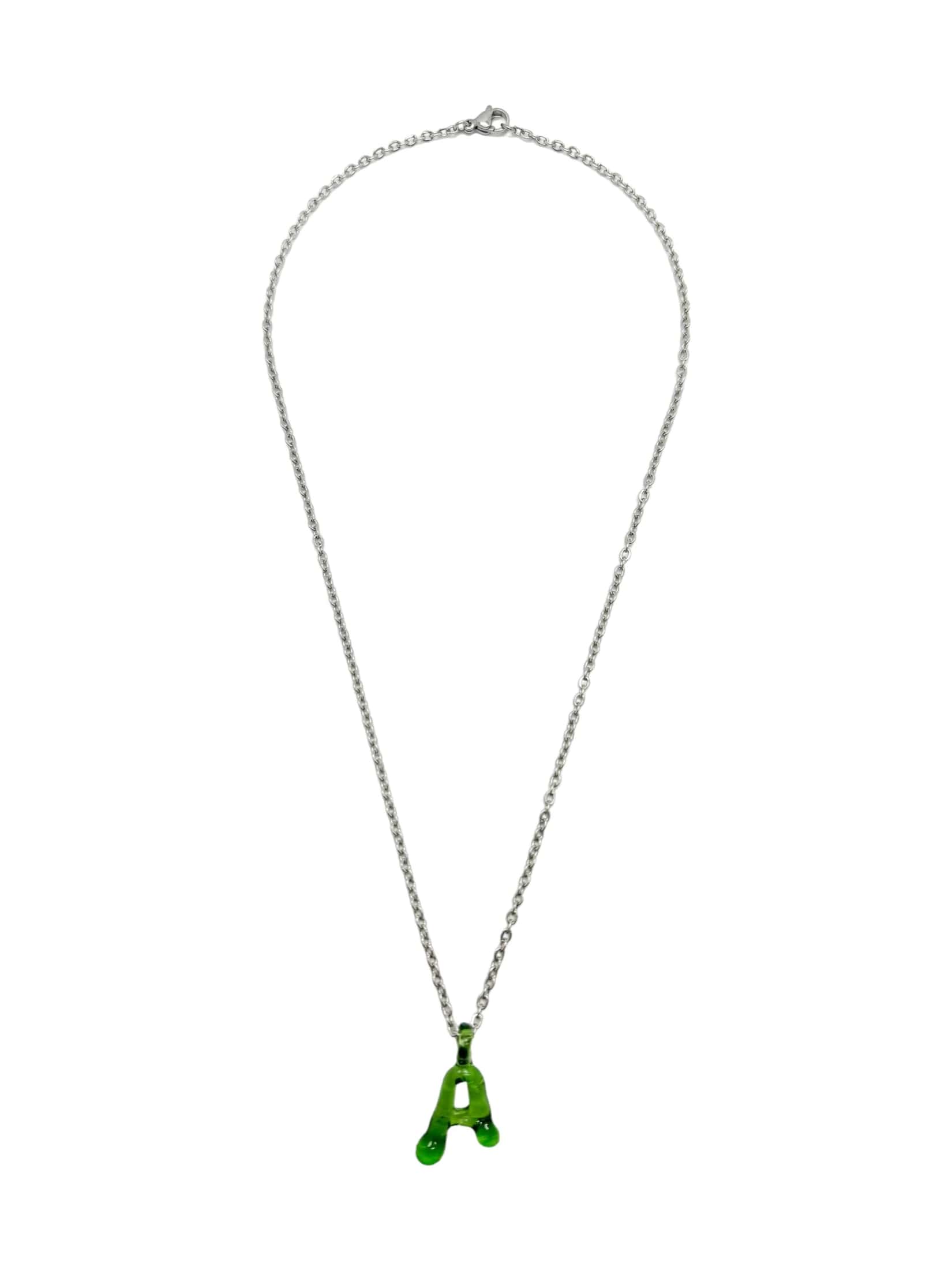 green glass necklace 1 letter - miniatura 2