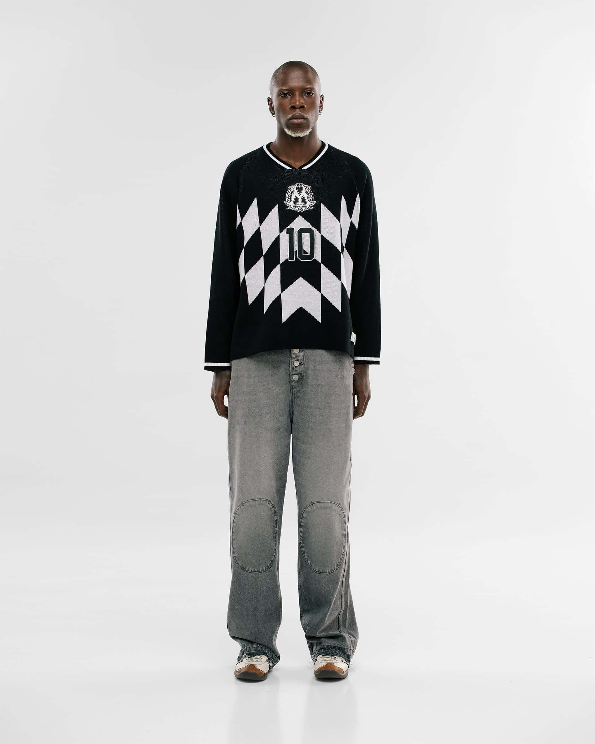 Fútbol Jersey Knit Manga Larga - Negro - miniatura 5