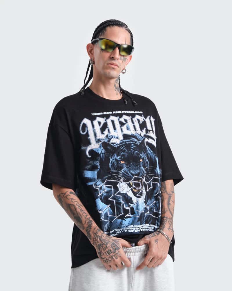 Camiseta Negra Oversize Panther - miniatura 4