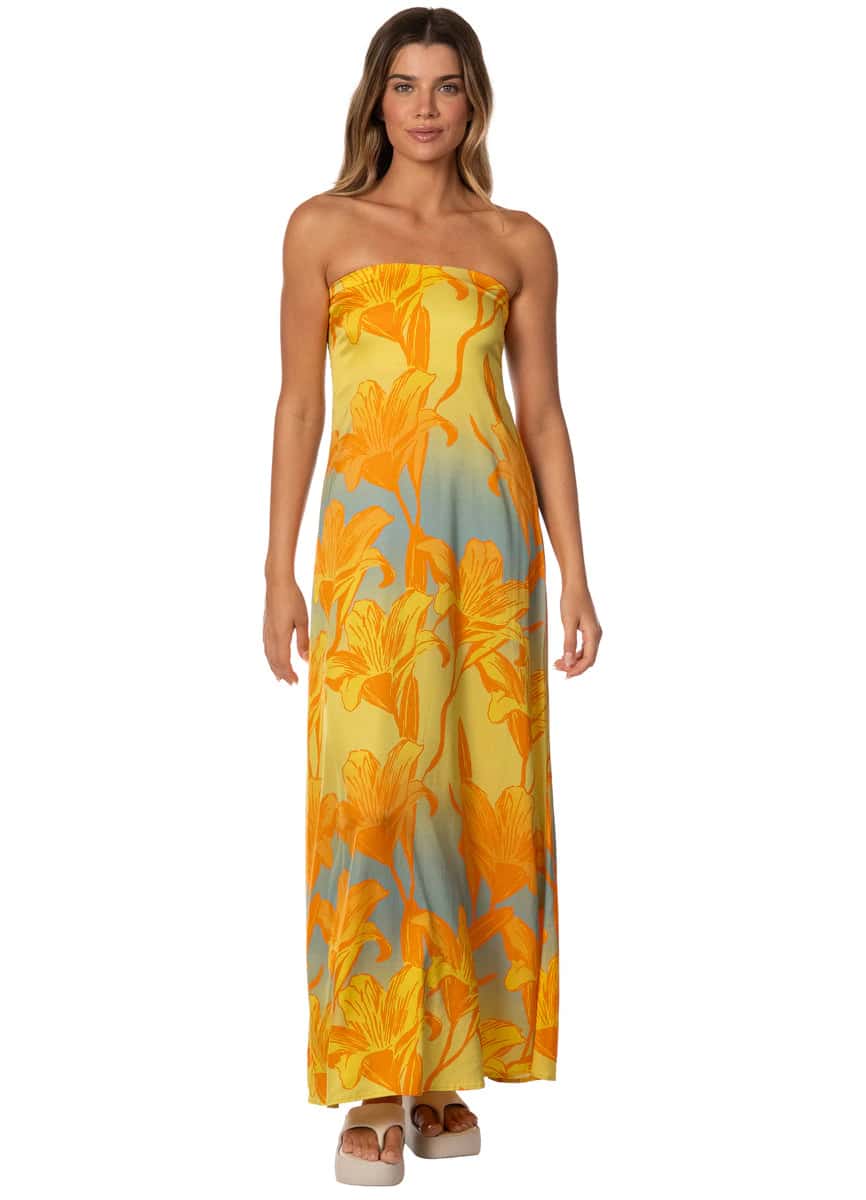 Maaji Golden Lily Crimson Long Dress