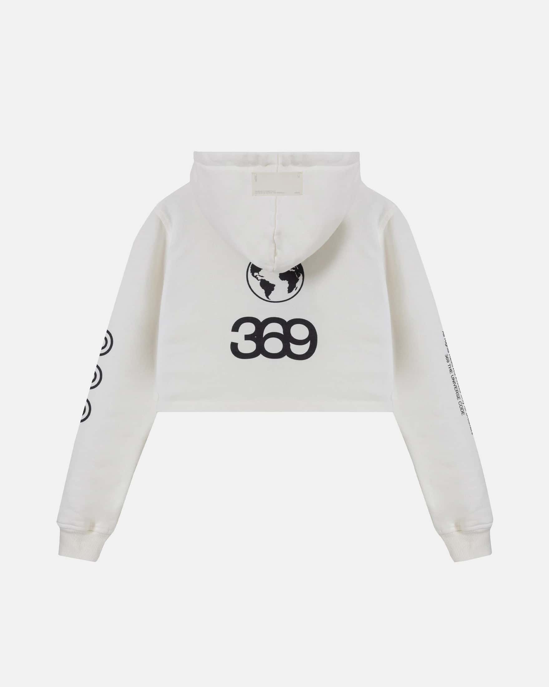 W Golden Heritage Slim Fit Zip Up Cropped Hoodie White - miniatura 3