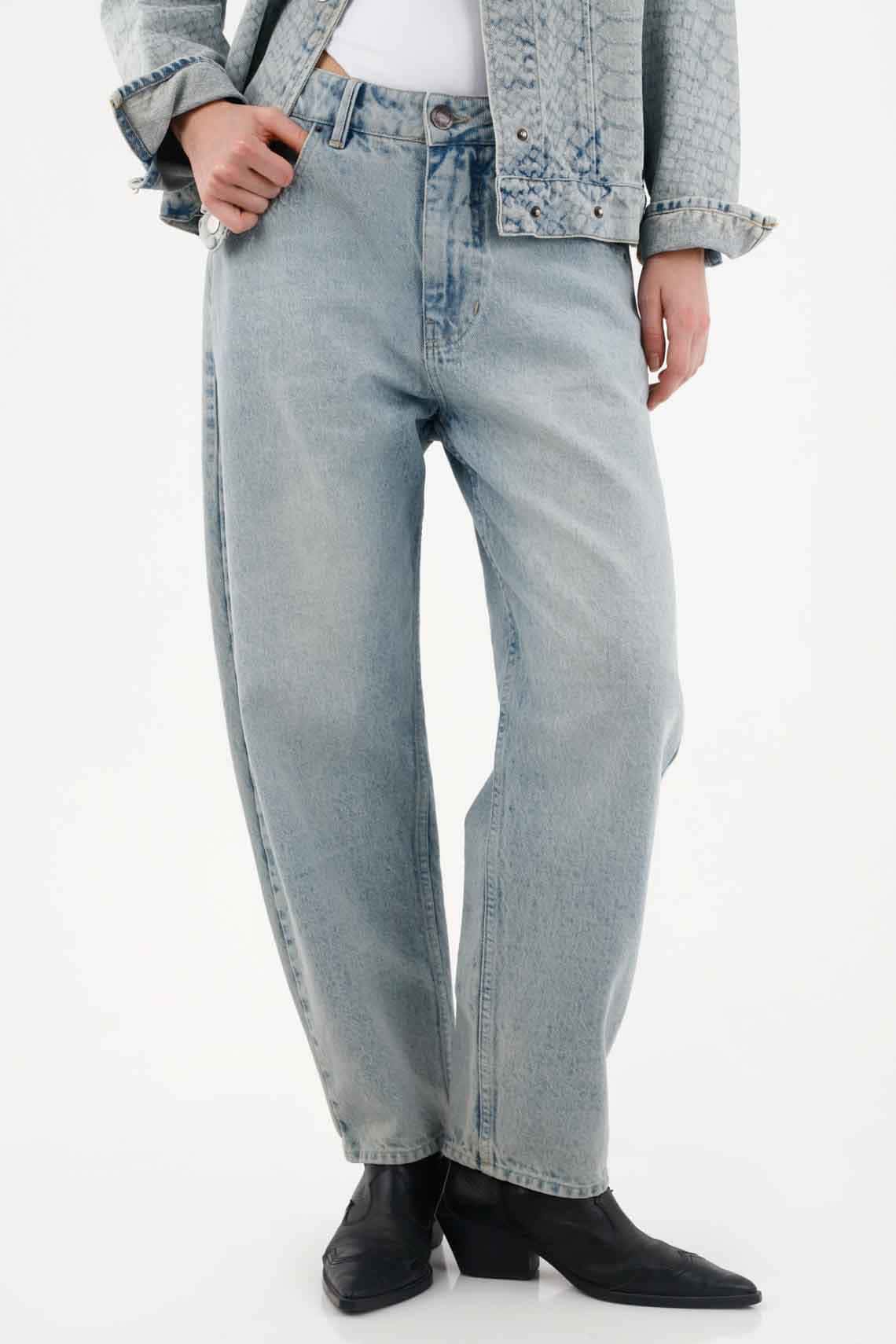 Jean Mom fit de tiro alto para mujer