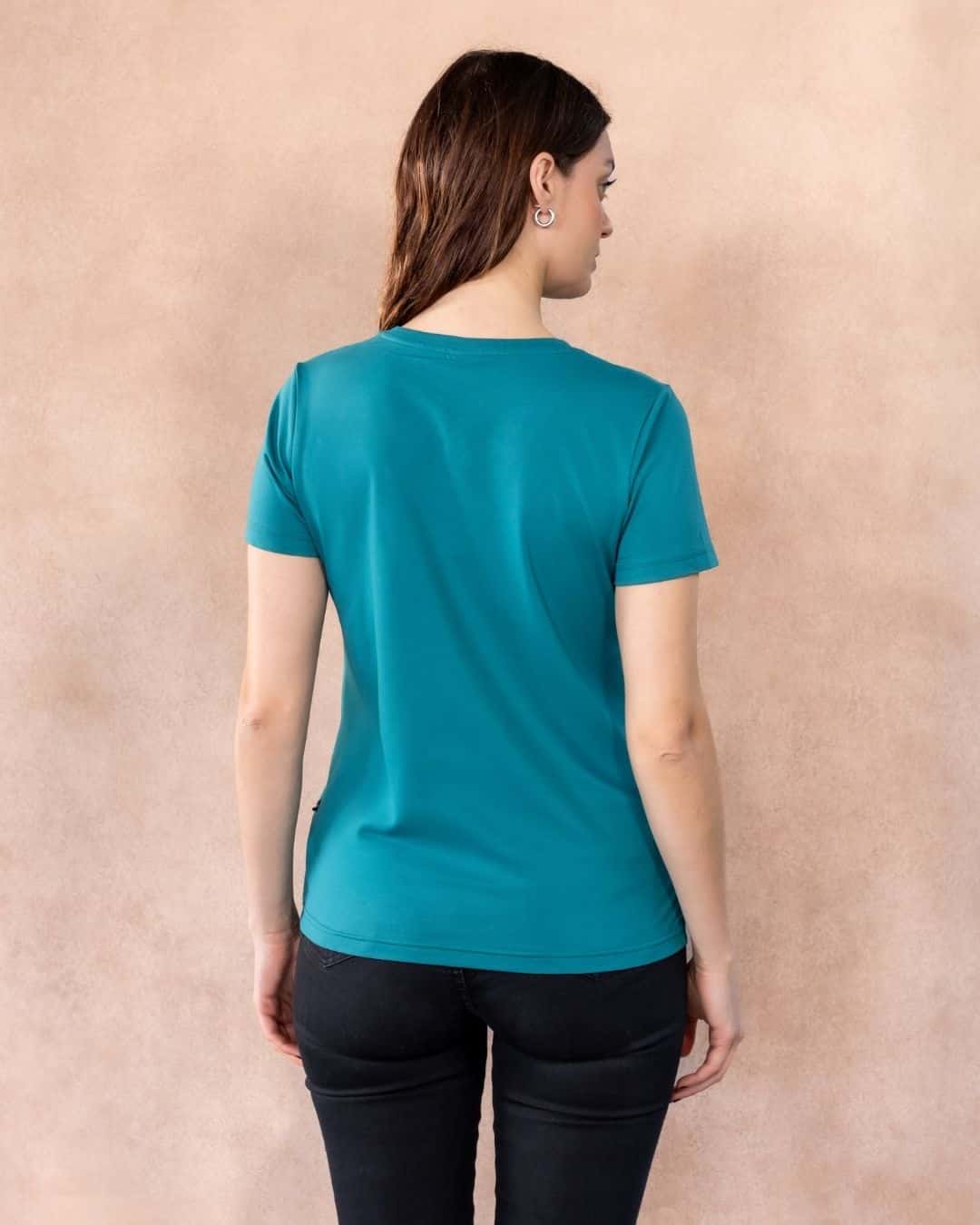 Camiseta Antimanchas Cuello V Verde Jade - Talla Regular - miniatura 3