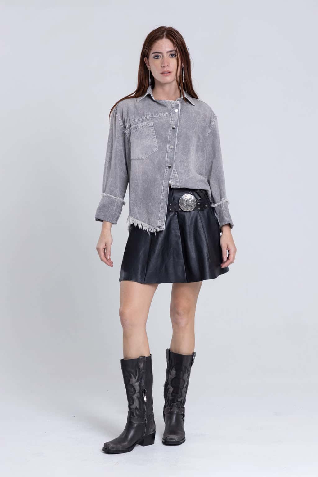 CAMISA ASIMÉTRICA CENIZO - miniatura 2