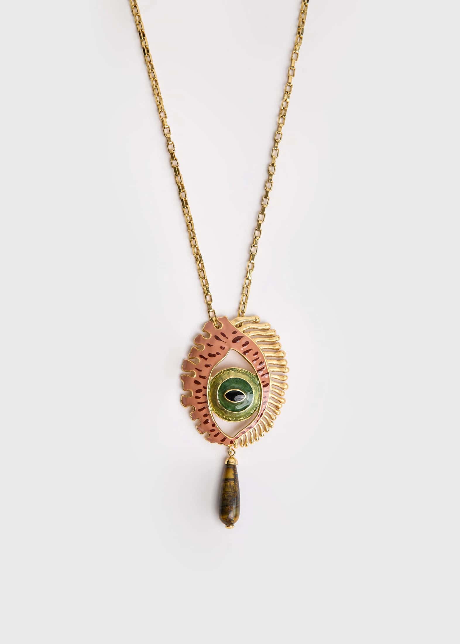 MAXI EYE TERRACOTTA CHAIN NECKLACE