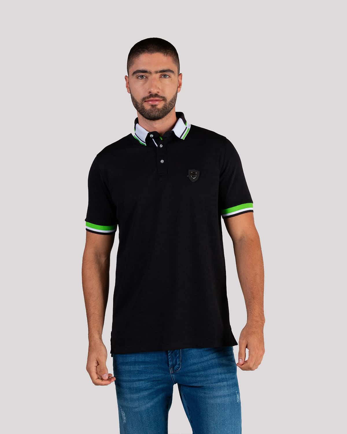 Polo negra para hombre