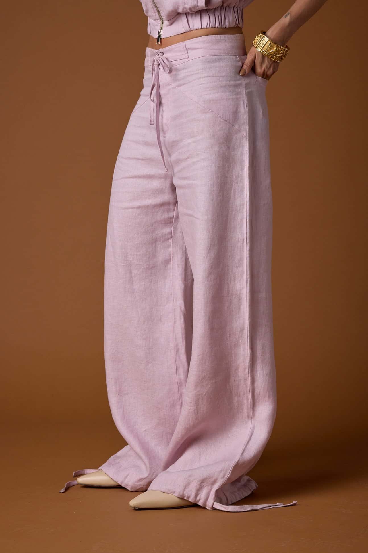 Pantalón Genie de lino | Rosa lavanda