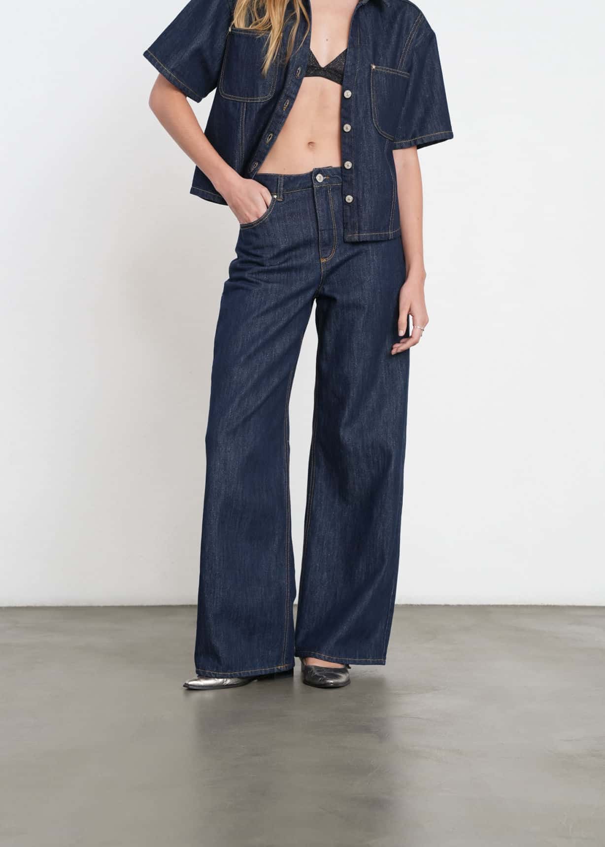Jean Wide Leg de tiro alto