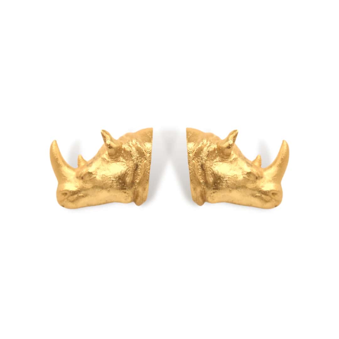 Aretes cabeza de rinoceronte