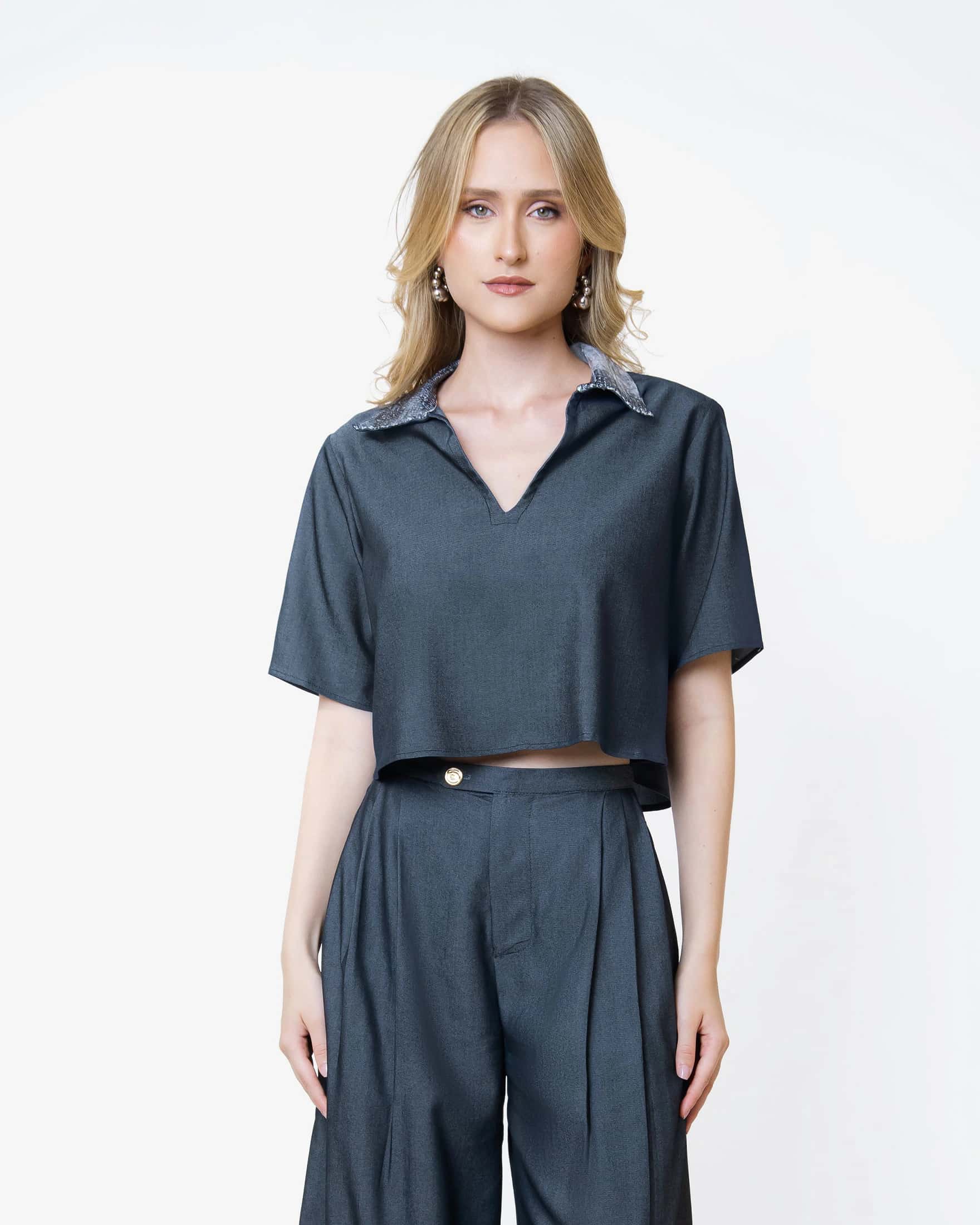 Dark Gray Twist Top