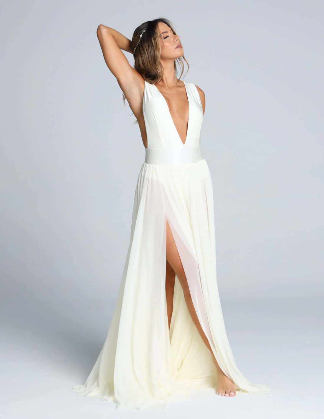 Vestido Equinoccio Tejido Macramé Marfil