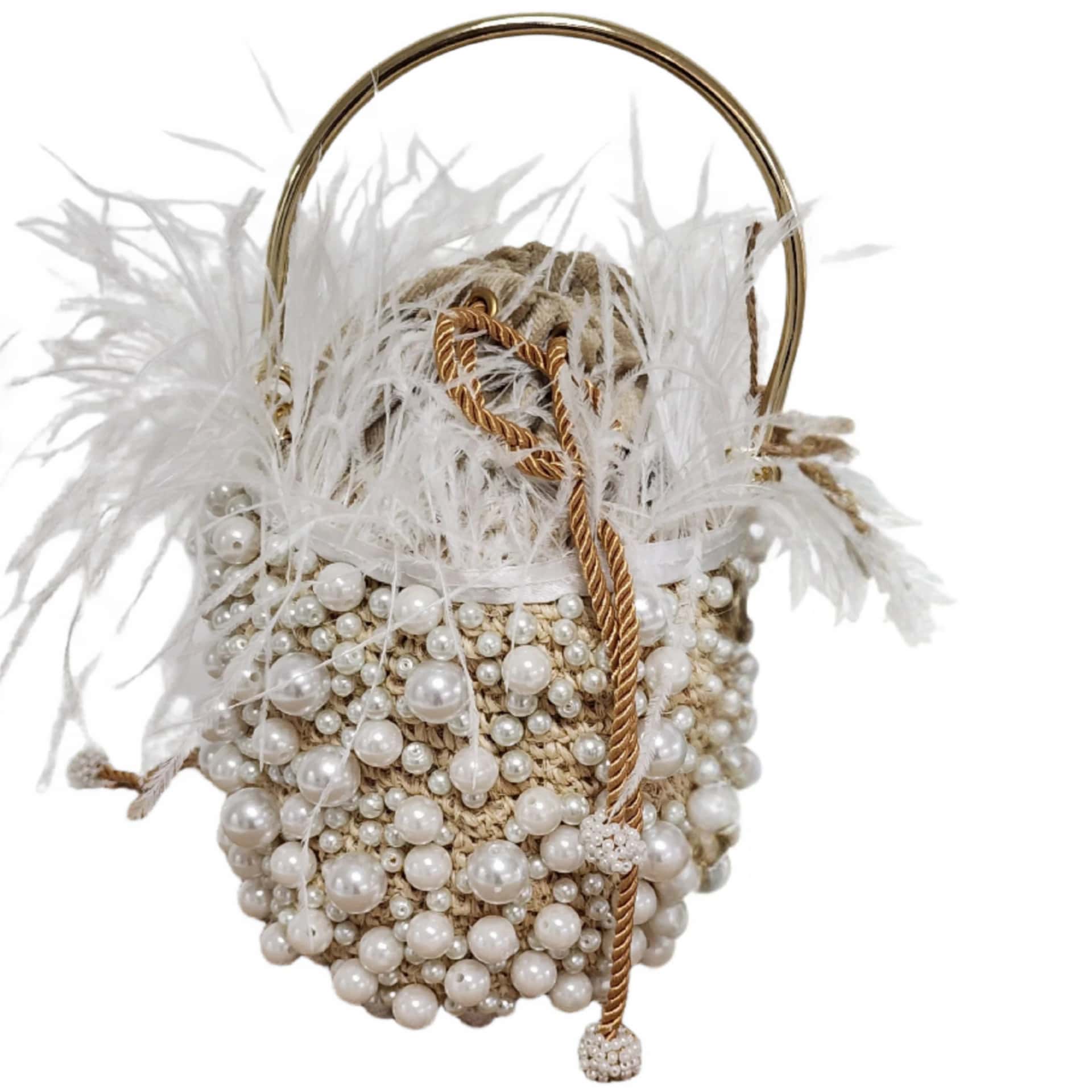Minaudière White Pearls Bag