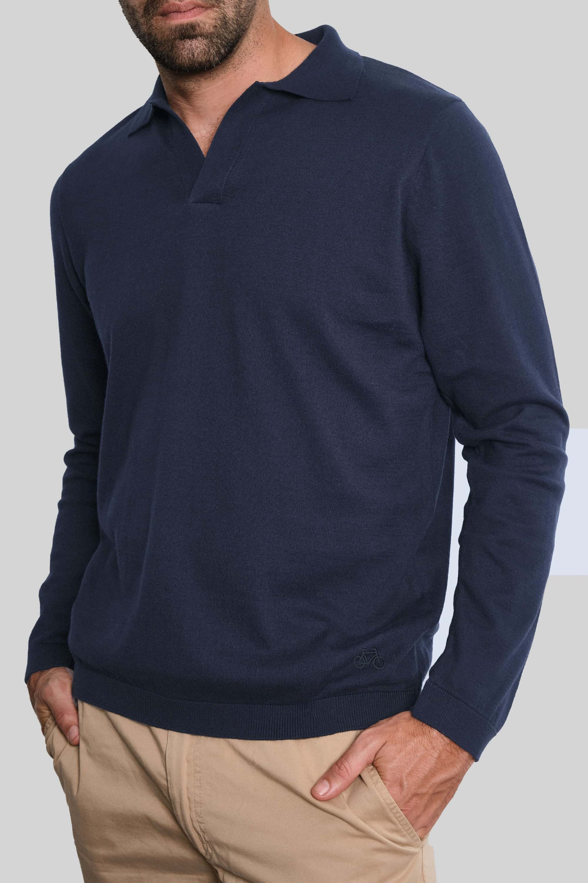 POLO TEJIDA MANGA LARGA NAVY