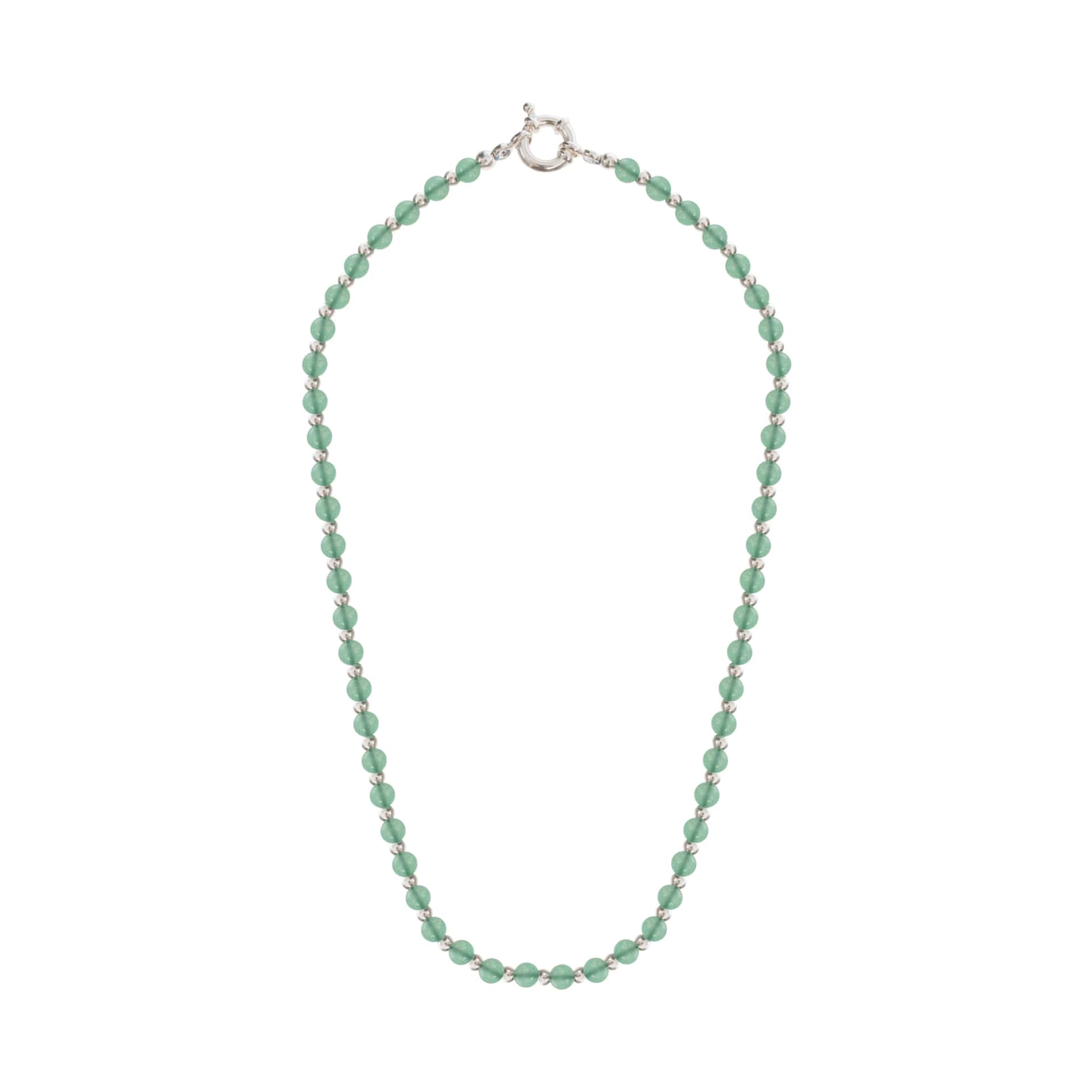 GREEN MIST NECKLACE | COLLAR CON BALINES EN PLATA Y ÁGATAS
