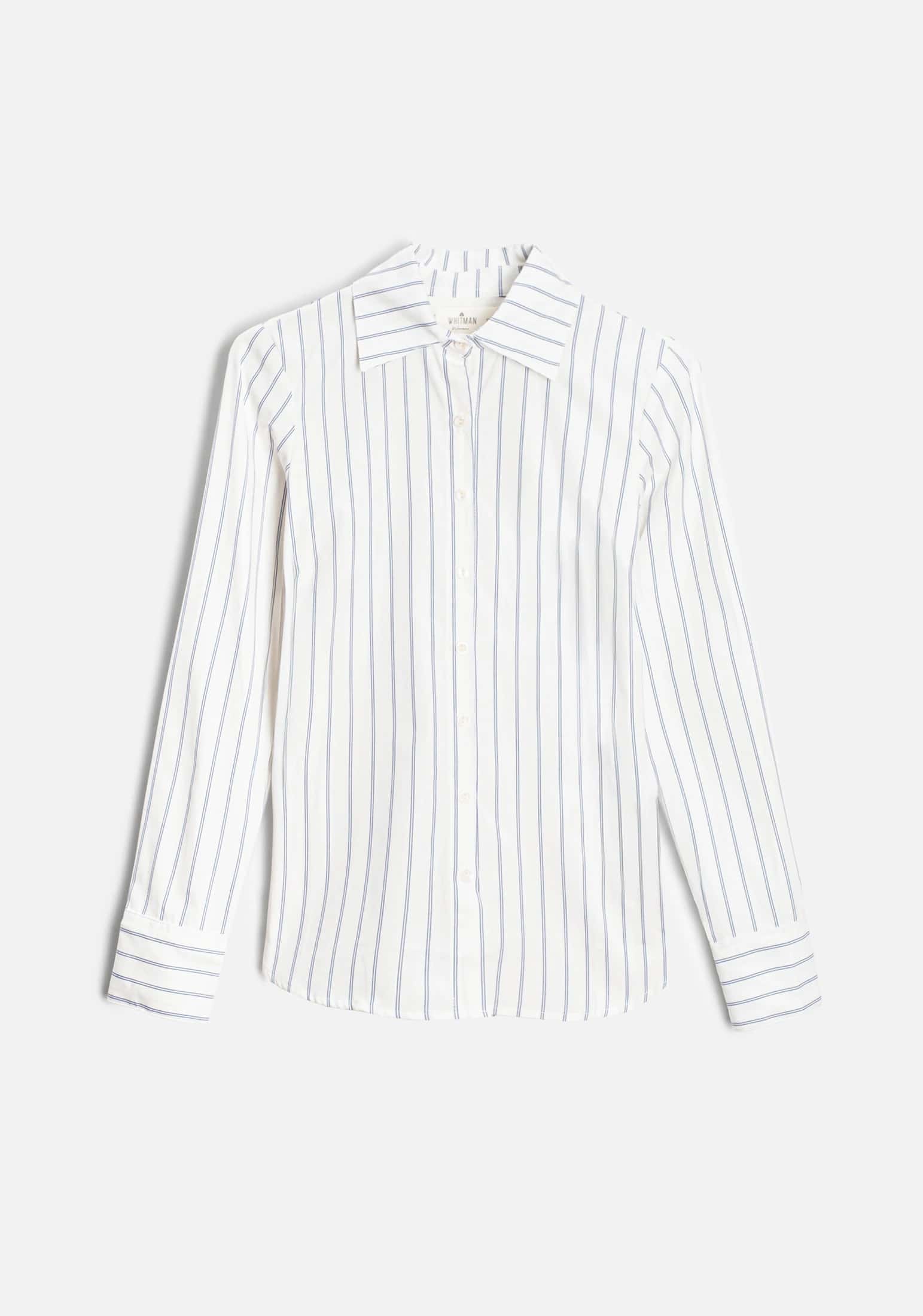 Camisa M Isabella Rayas Marfil - Azul Claro