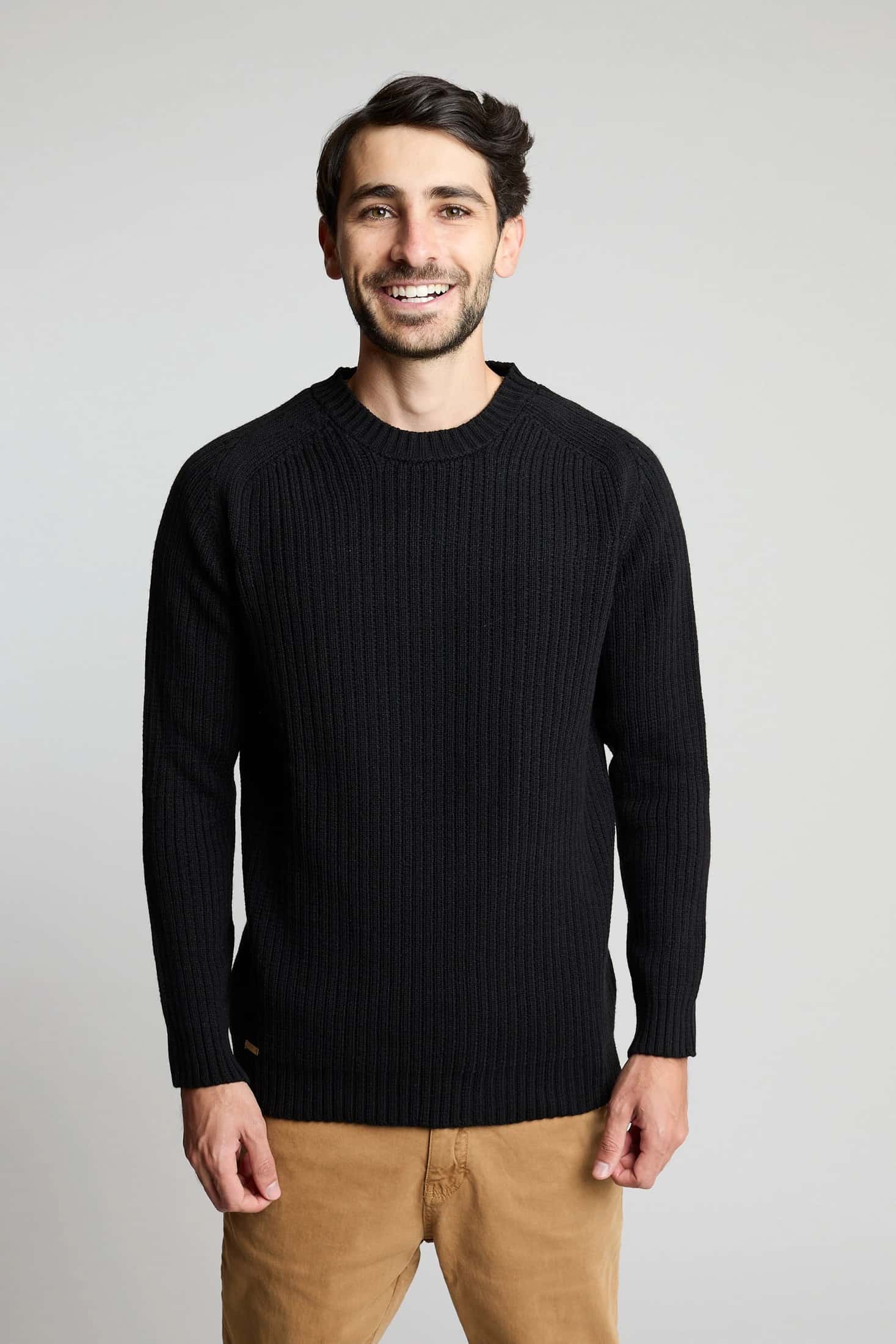 Sueter tejido ranglan negro
