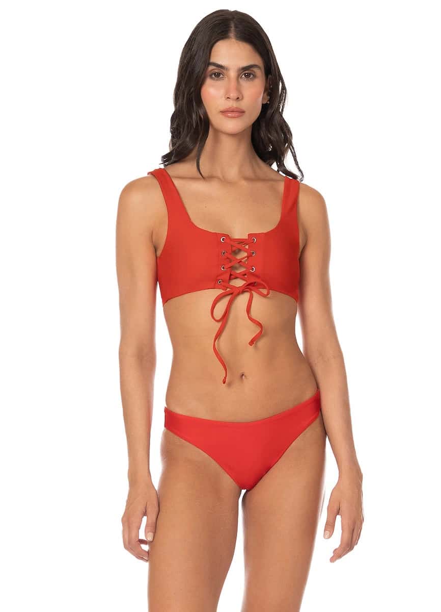 Maaji Red Dazzle Classic Bralette Bikini Top