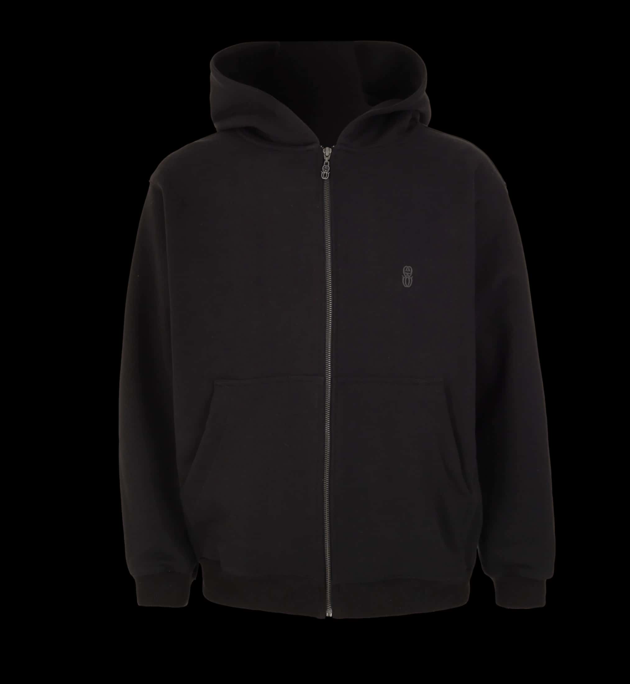 MONOGRAM BLACK ZIPPER HOODIE