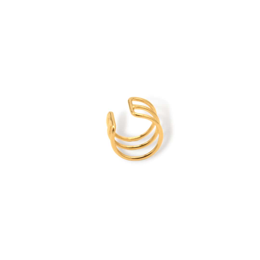 Earcuff liso de tres alambres