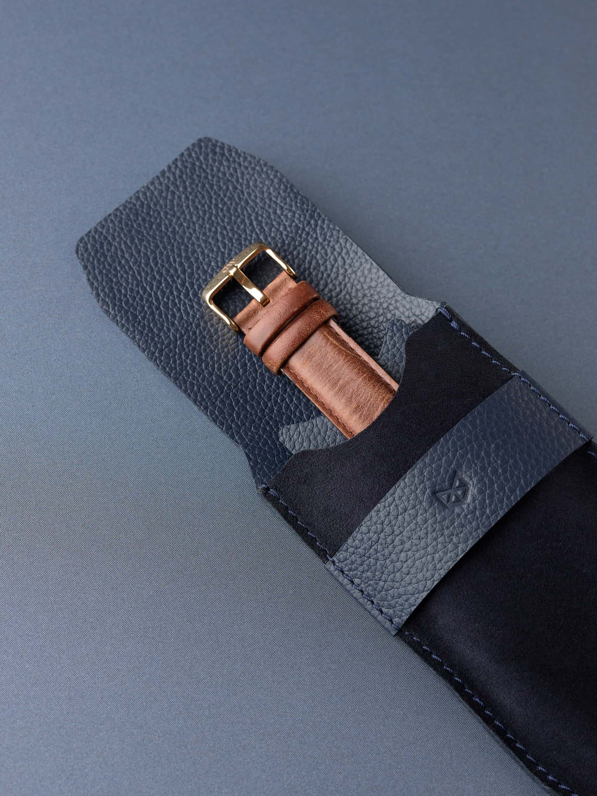 Suede Watch Pouch · Navy