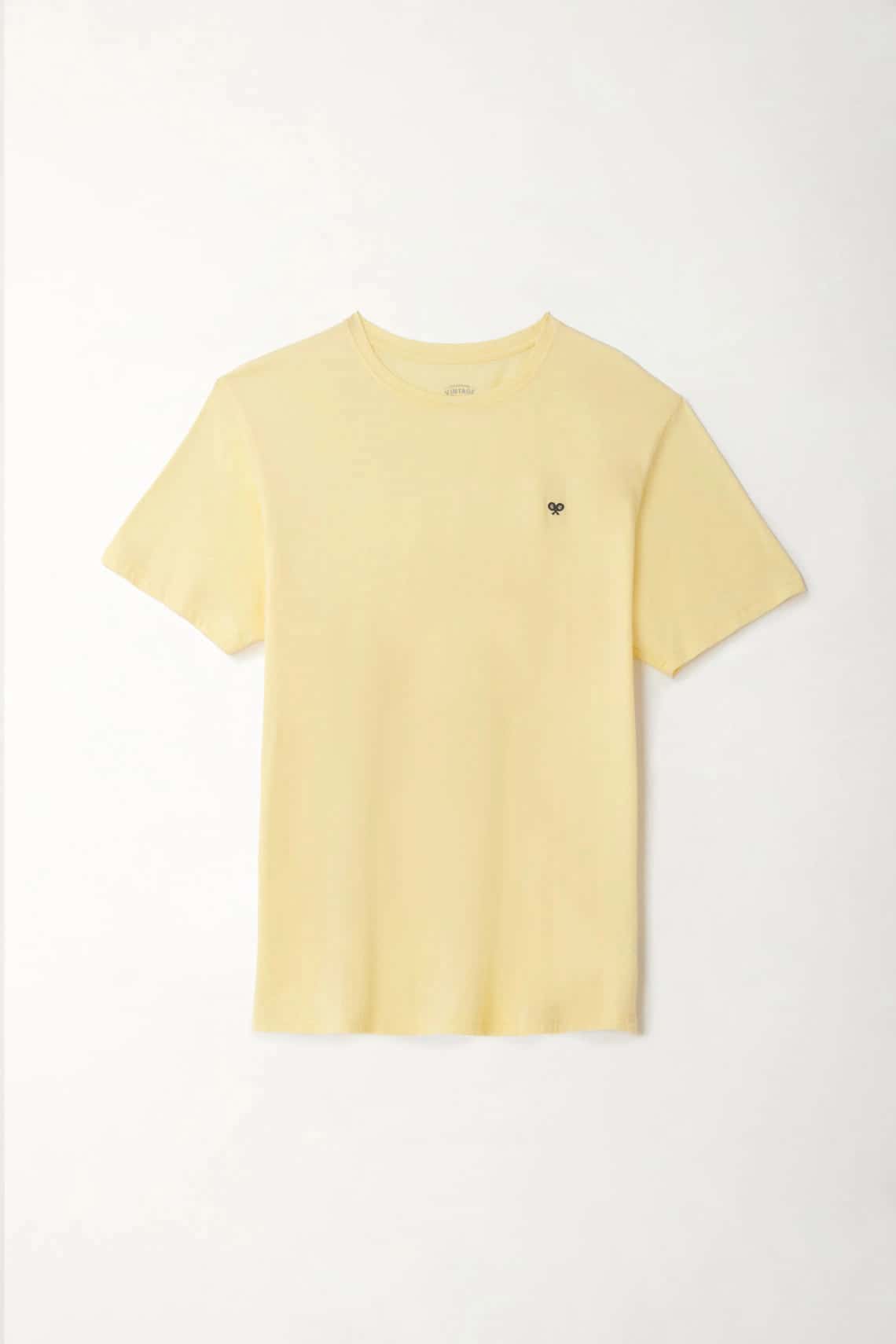 Camiseta amarilla manga corta para hombre
