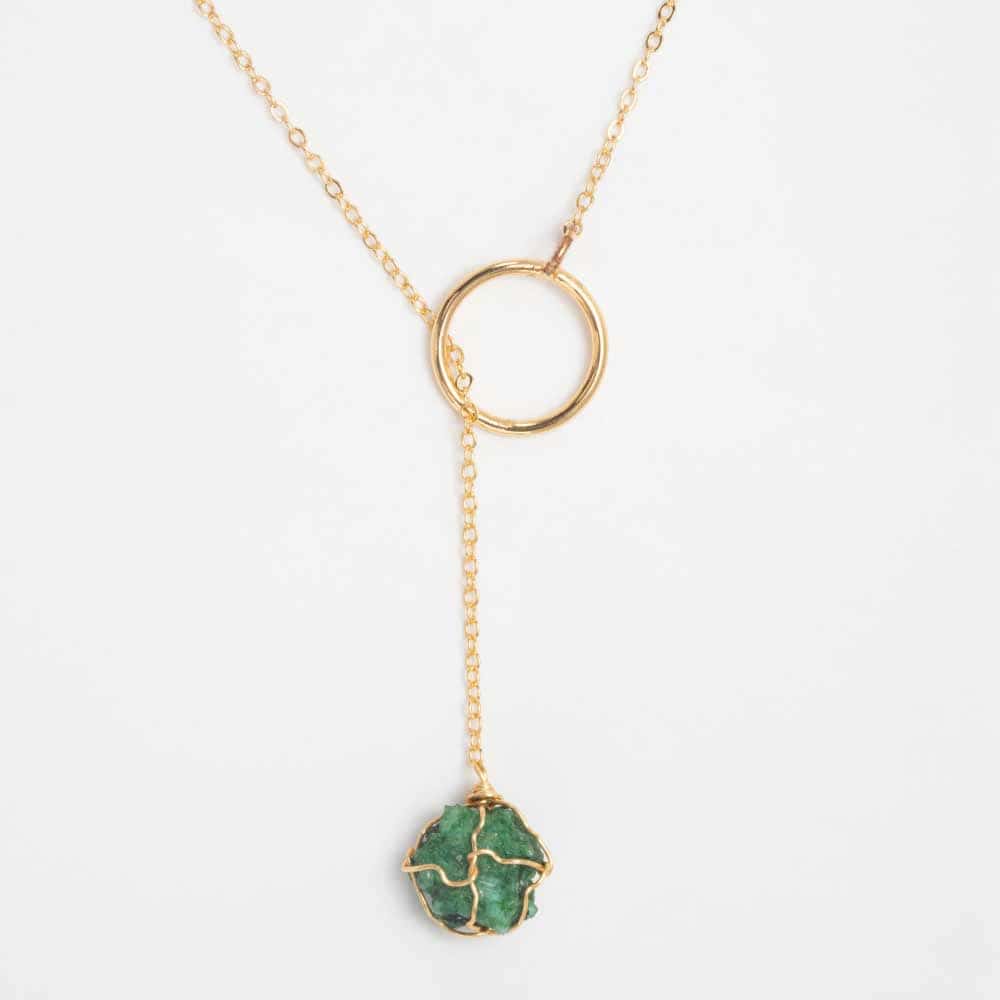 Collar Cadena Piedra Esmeralda