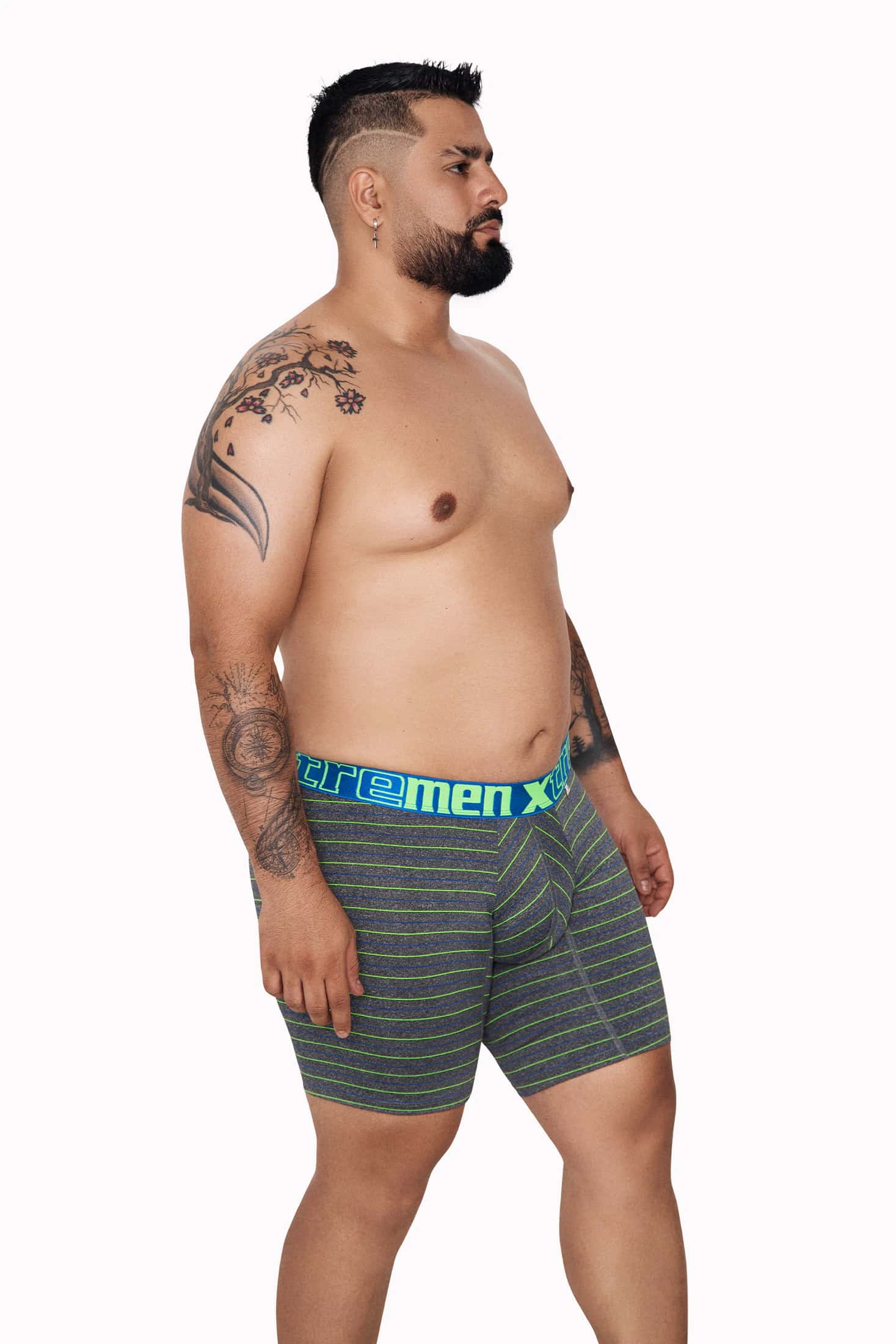 BOXER MICROFIBRA RAYAS EXTRAGRANDE AZUL LIMÓN