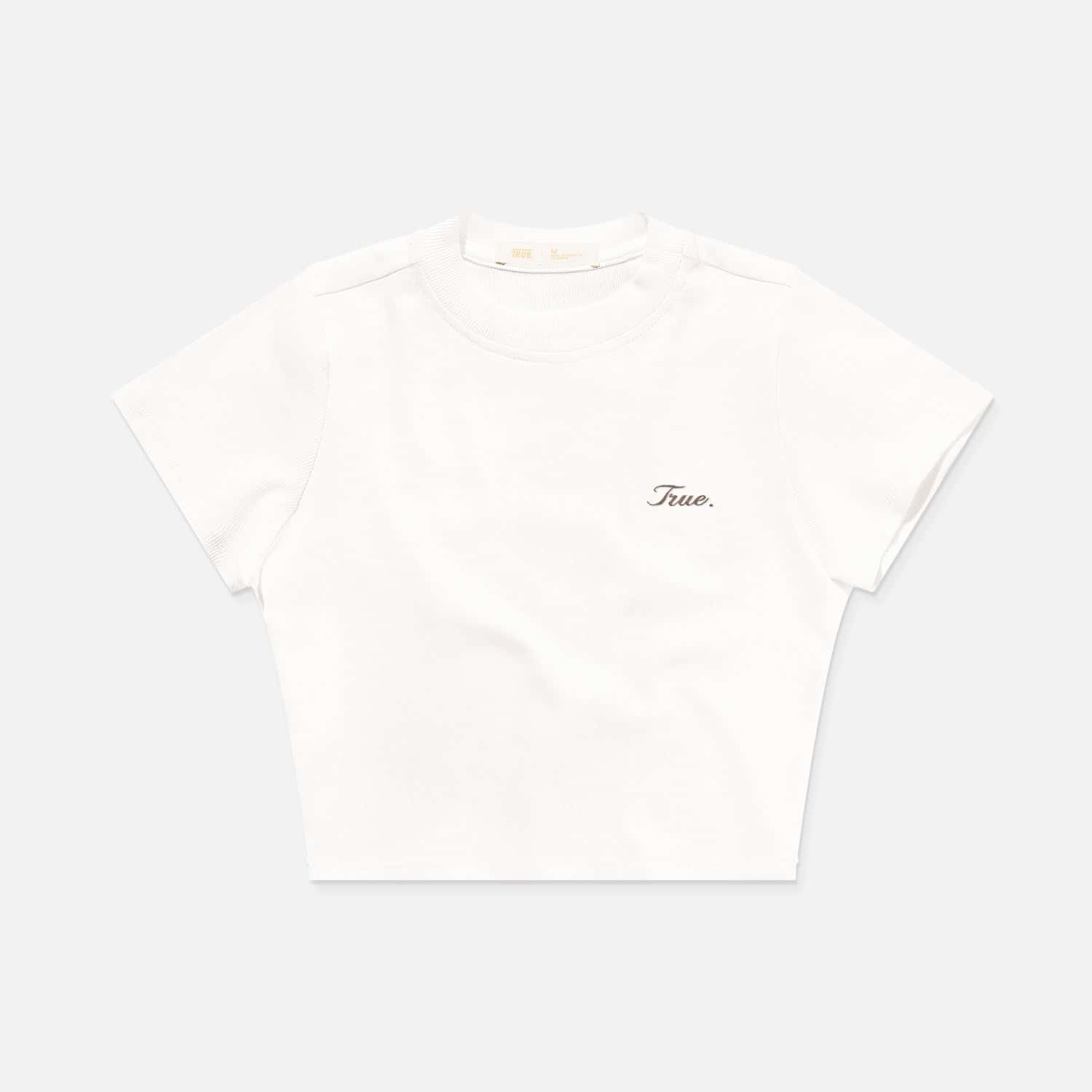 Signature Slim Ribbed Tee - Cream