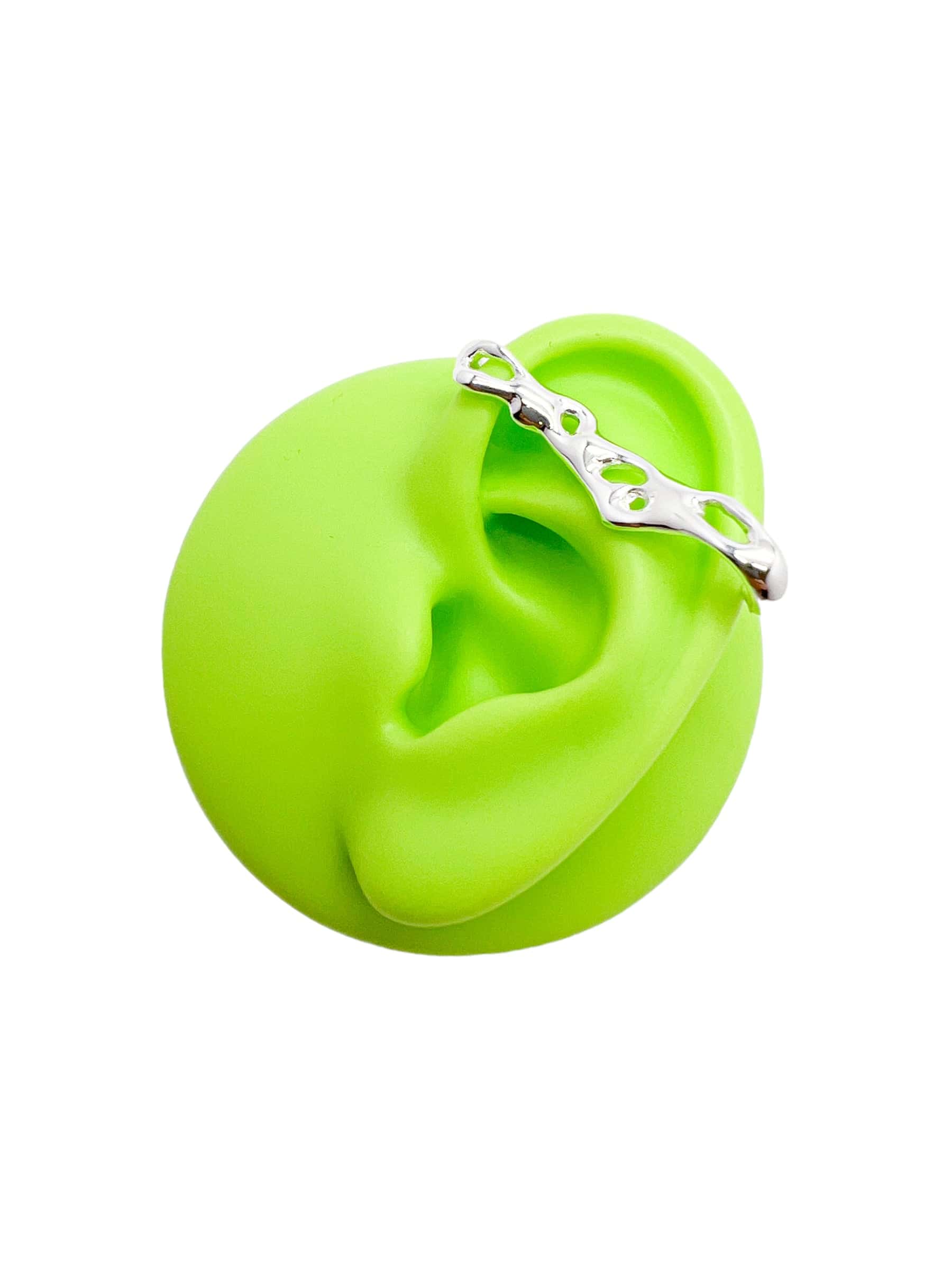 ear cuff irregular cosmic water silver - miniatura 1