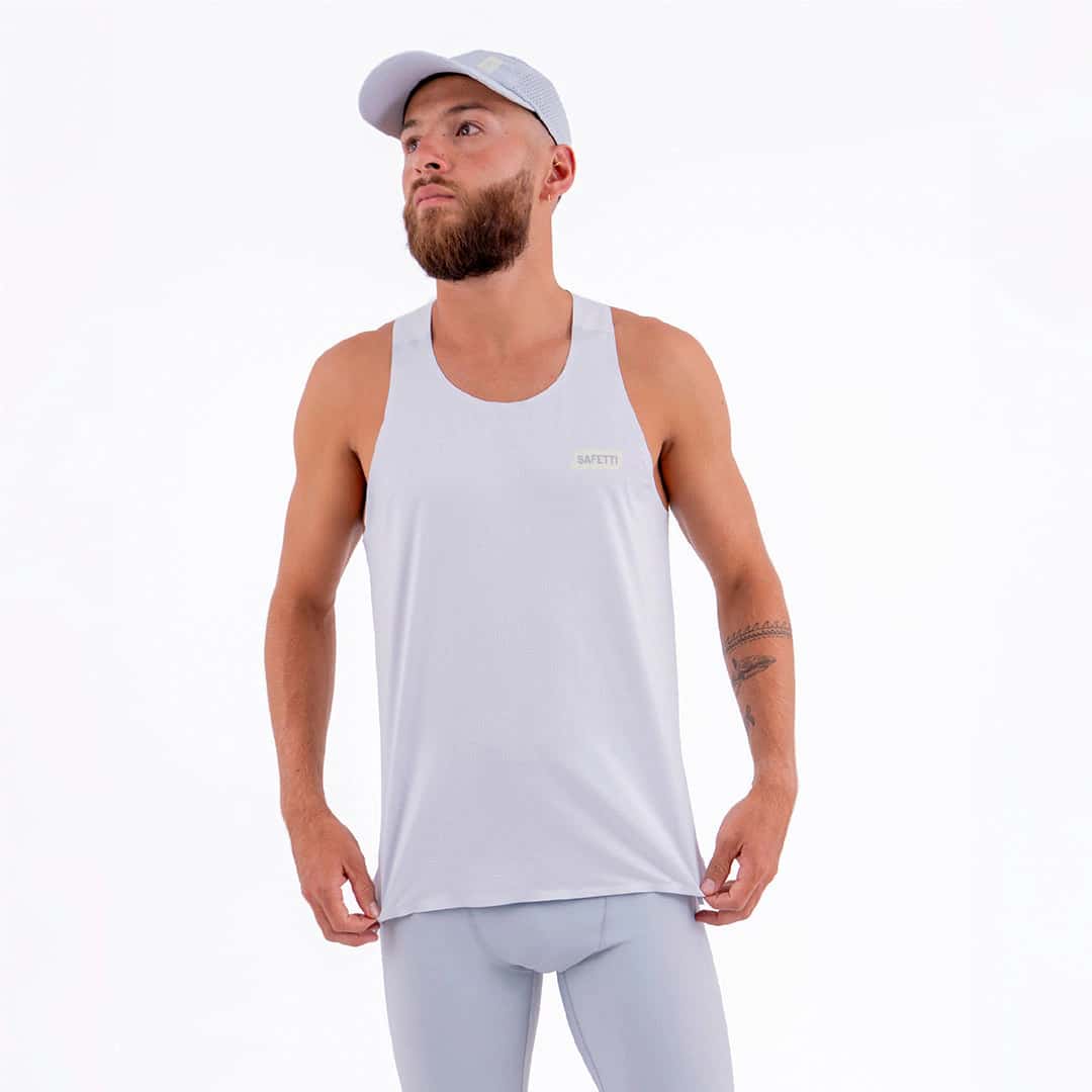 CAMISETA RUNNING MANGA SISA LEVIT GRIS CLARO PARA HOMBRE