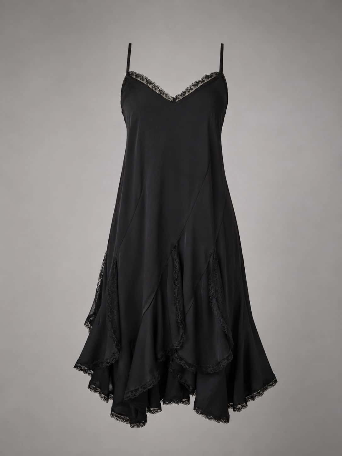 Fluid silk satin slip dress - miniatura 2