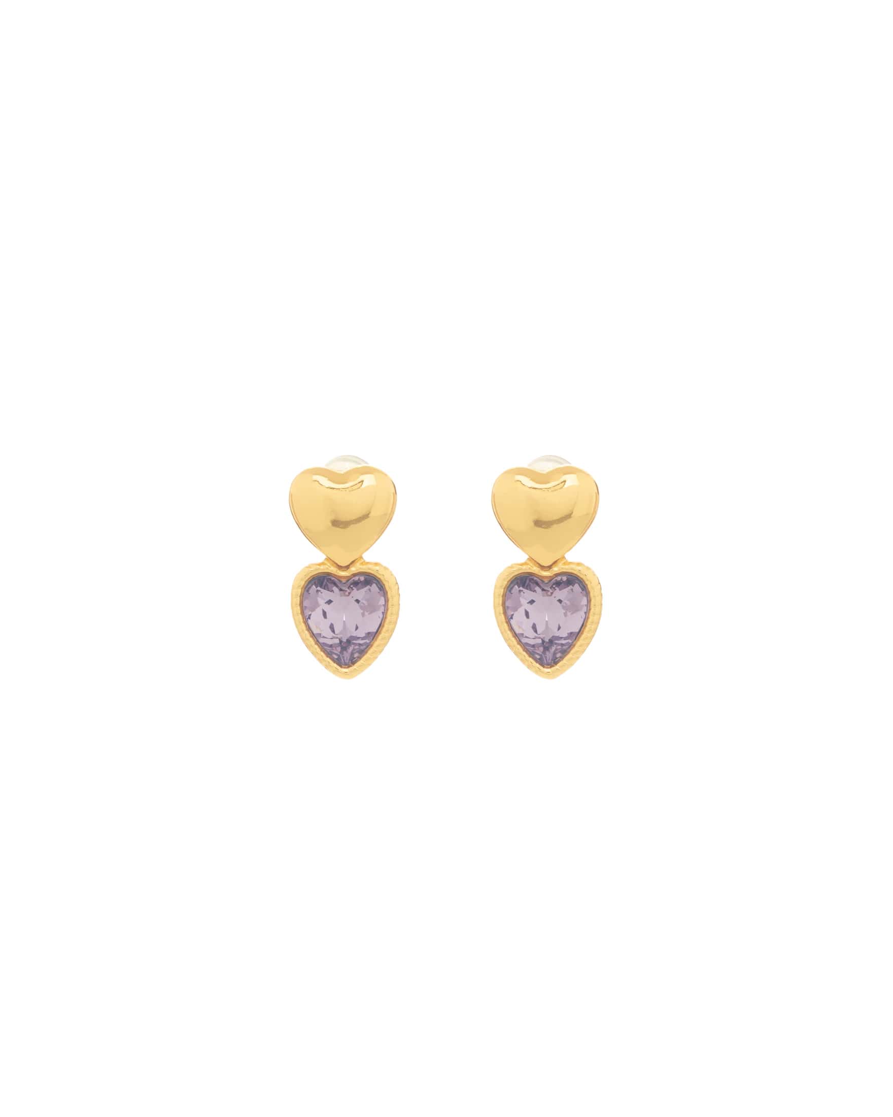 Aretes Duo Corazón Cristal
