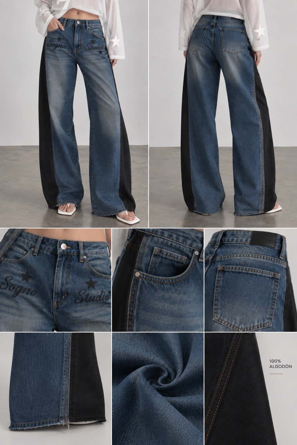 Jean Bicolor Wide Leg - miniatura 5
