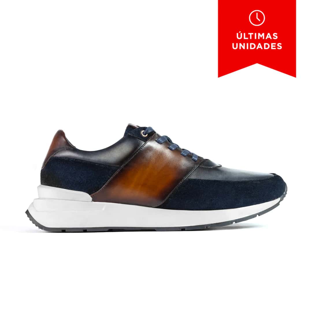 Sneaker Arezzo Azul-Caramelo