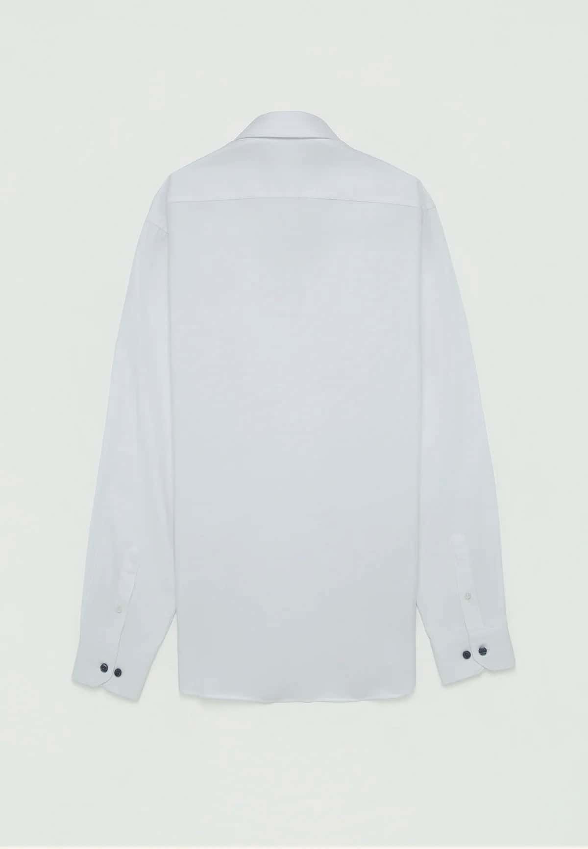 Camisa Dobby Diagonal Algodón Blanco - miniatura 4