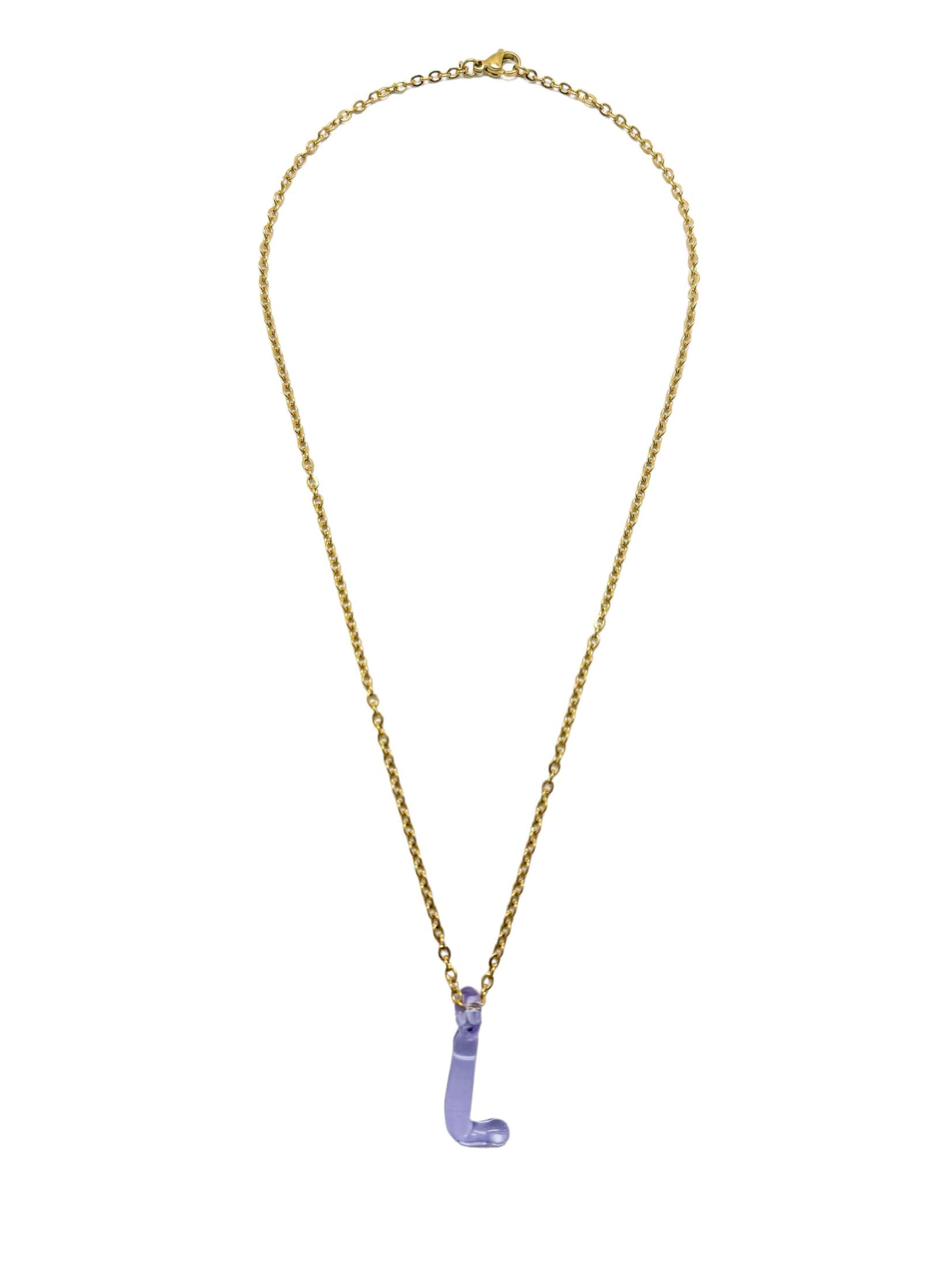 purpple glass necklace 1 letter - miniatura 13