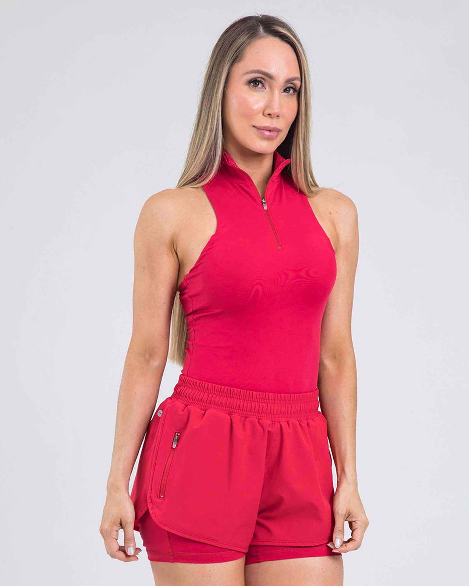 Blusa sisa core zip rojo tomato outdoor FIBER