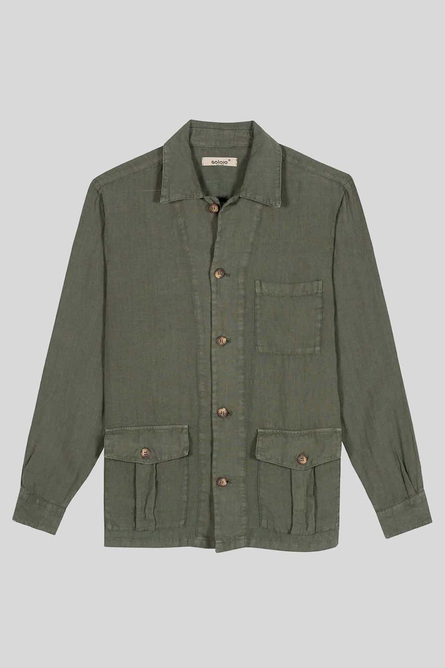 men's linen jacket military green new sahara