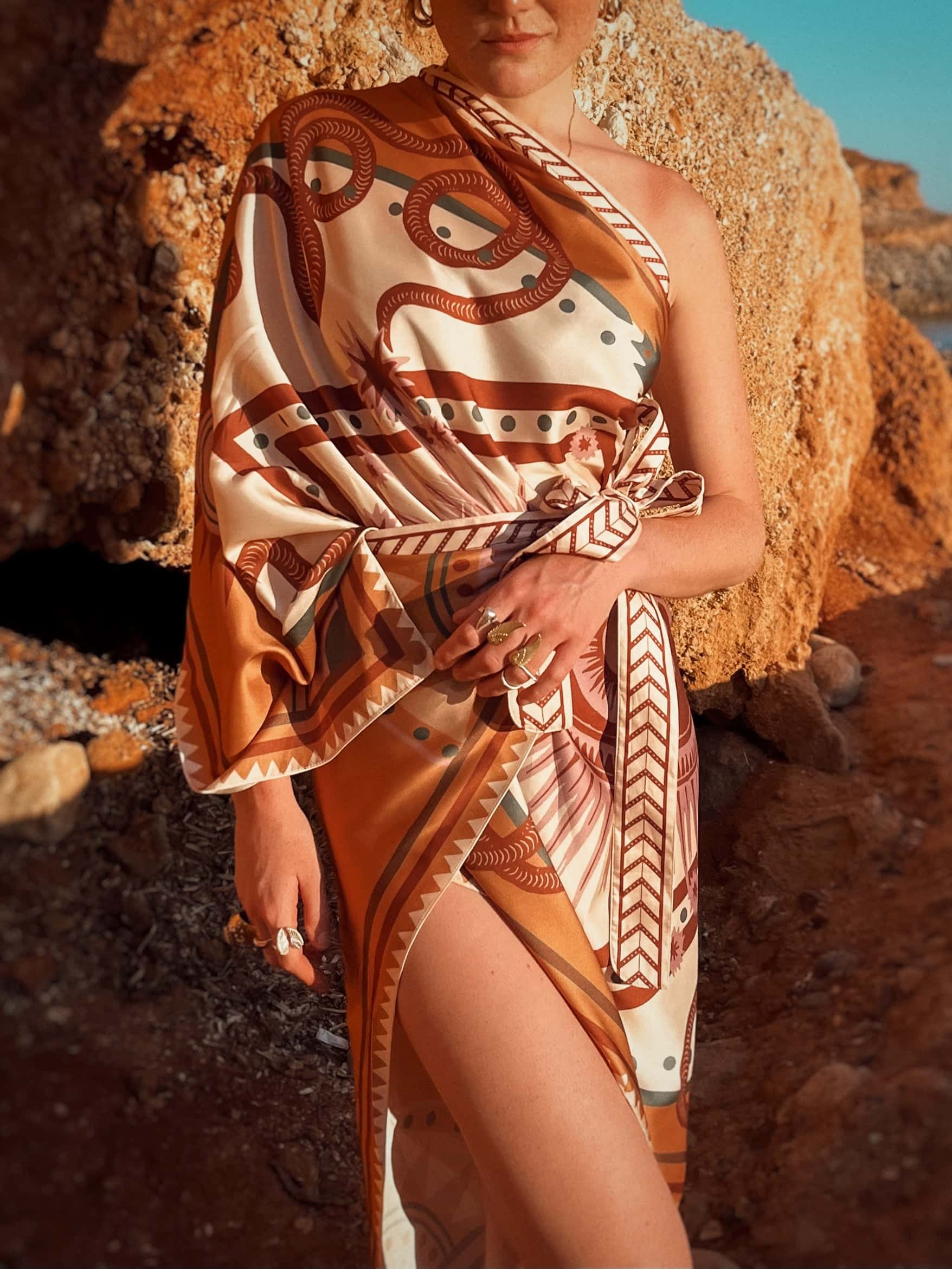 Sari Nazar, Crema / Vestido - Falda - miniatura 5