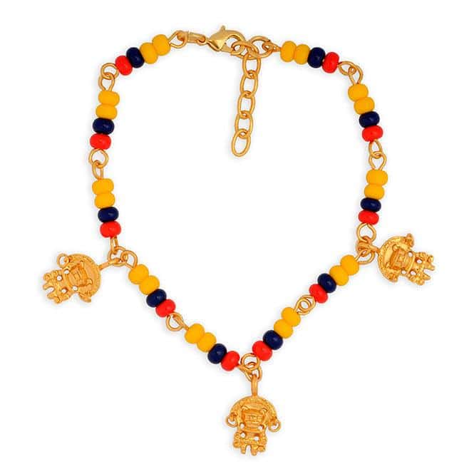 Pulsera Colombia con 3 Dijes Pequeño Zoomorfo con Aretes Tairona
