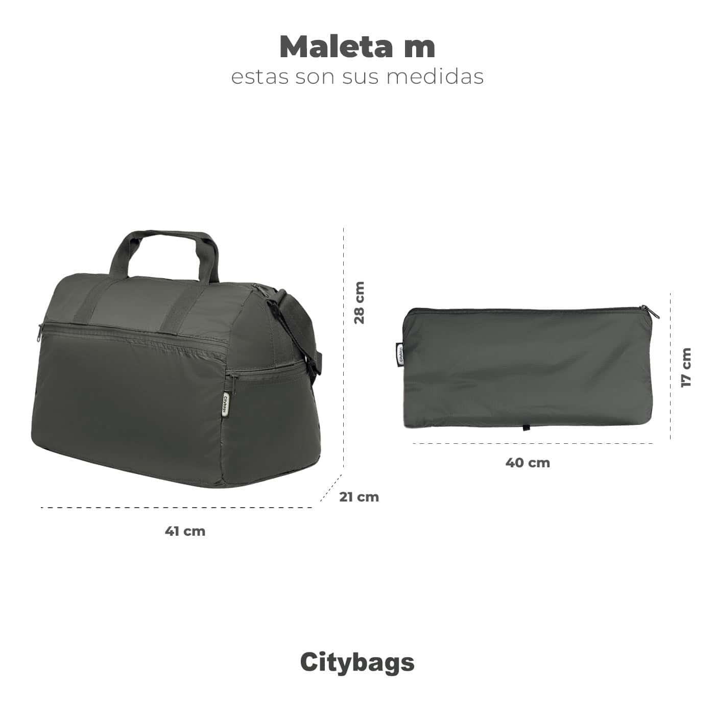 Maleta M ULTRA Plegable Estampado Neon Citybags Multicolor - miniatura 5