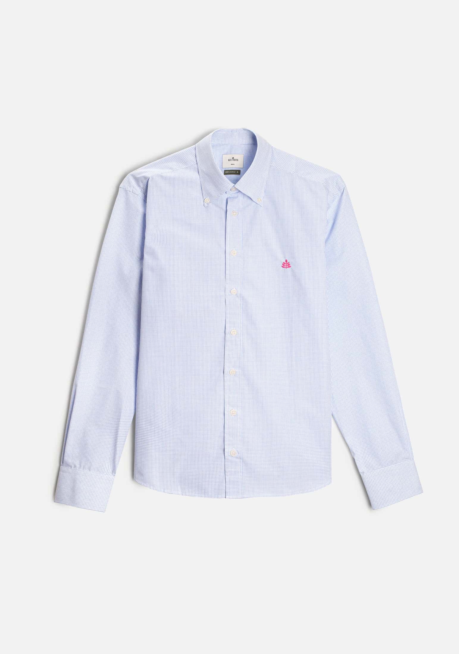 Camisa H CBD Cuadros Peq. L-Fuc Azul Claro